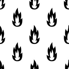 Cartoon silhouette fire effect seamless pattern.