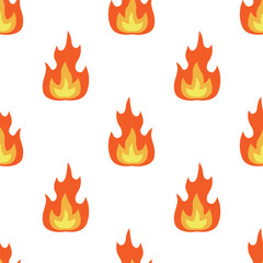 Cartoon fire effect seamless pattern.