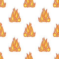 Cartoon fire effect seamless pattern.
