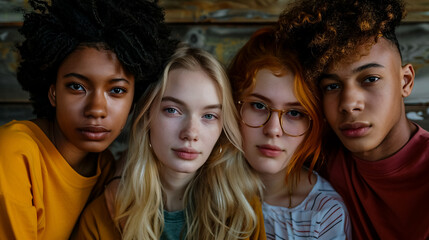 Fototapeta premium A portrait of a diverse group of college students.