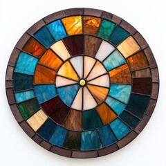 Vibrant stained glass mosaic art piece
