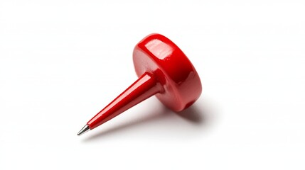 Red Push Pin Isolated on White Background   Office Supplies  Stationery  Desk Accessory