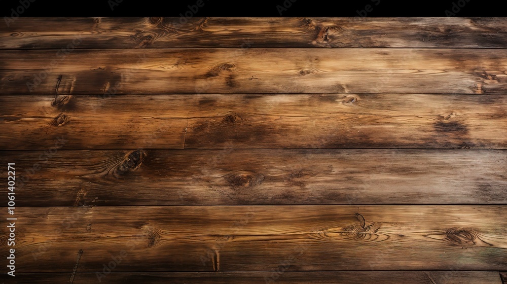 Poster Rustic Wooden Table with Visible Grain Texture