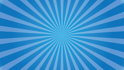 Abstract Blue Sunburst Background With Radial Stripes