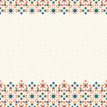 Islamic Pastel Ornament Design with Stroke Pattern