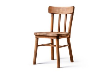 Wooden chair wood furniture white background.