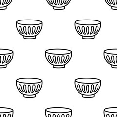 Cartoon doodle bowl seamless pattern.