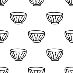 Cartoon doodle bowl seamless pattern.