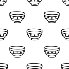 Obraz premium Cartoon doodle bowl seamless pattern.