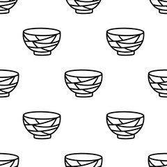 Fototapeta premium Cartoon doodle bowl seamless pattern.