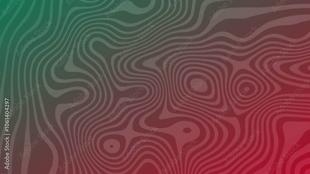 Poster wavy lines in red and green gradient, creating an abstract pattern. perfect for backgrounds, designs
