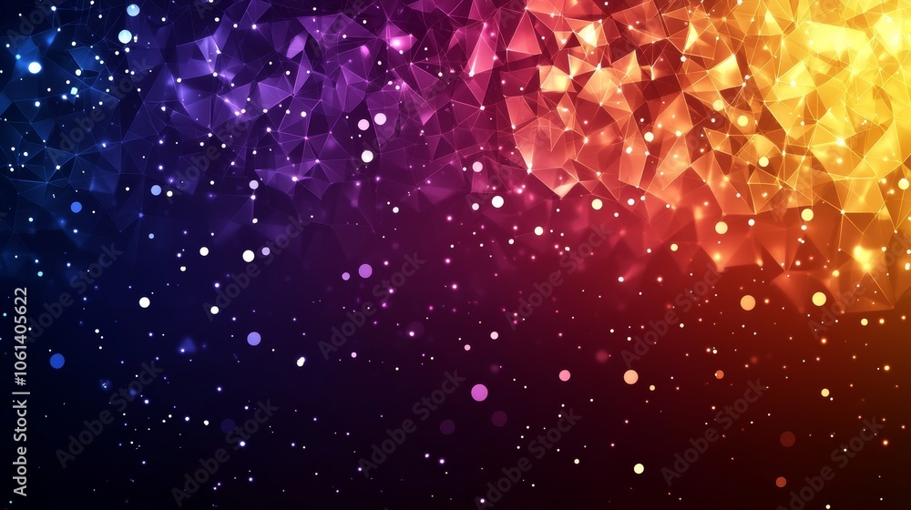 Poster abstract multicolored holographic blurred gradient background with geometric shapes, perfect for lan