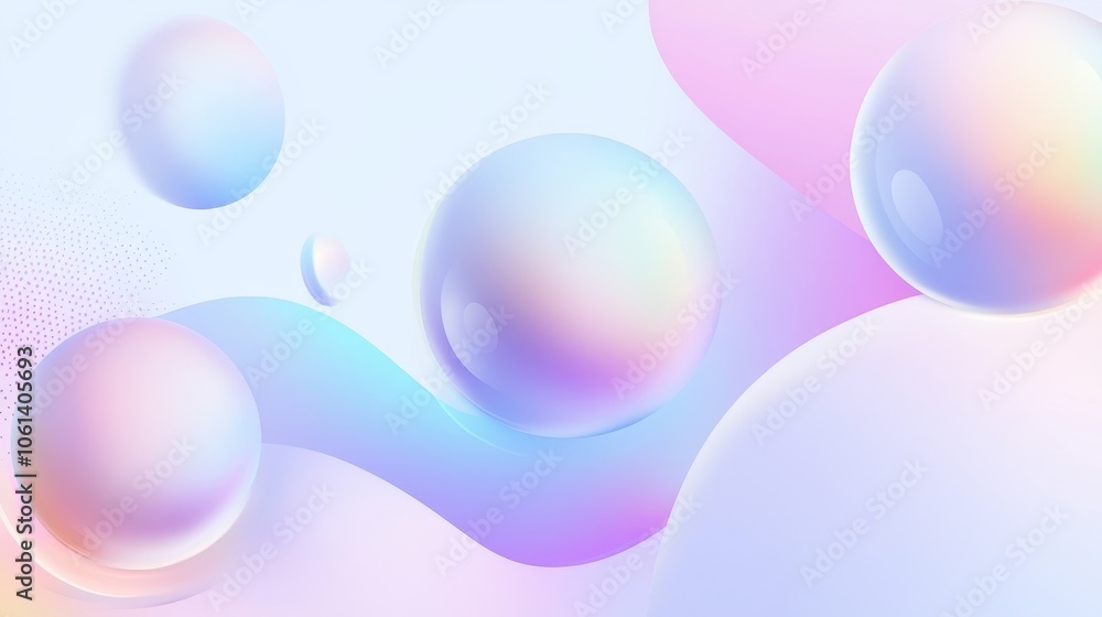 Poster abstract multicolored holographic blurred gradient background with geometric shapes, perfect for lan