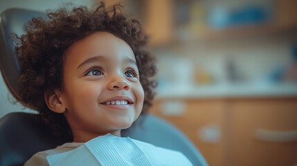 A Young Child Sitting in a Dentist's Chair During a Dental Check-Up, Smiling and Interacting with a Friendly Dentist in a Pediatric Dental Clinic, Highlighting the Importance of Children's Healthcare 