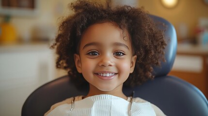 A Young Child Sitting in a Dentist's Chair During a Dental Check-Up, Smiling and Interacting with a Friendly Dentist in a Pediatric Dental Clinic, Highlighting the Importance of Children's Healthcare 