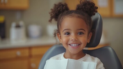 A Young Child Sitting in a Dentist's Chair During a Dental Check-Up, Smiling and Interacting with a Friendly Dentist in a Pediatric Dental Clinic, Highlighting the Importance of Children's Healthcare 