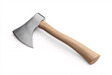 A stylish mockup of a hatchet featuring a lifelike wooden grip and polished blade, perfect for creative endeavors against a clean backdrop.