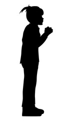 cute girl silhouetta illustration