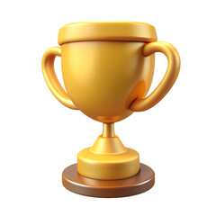 Golden Trophy isolated 3D rendered