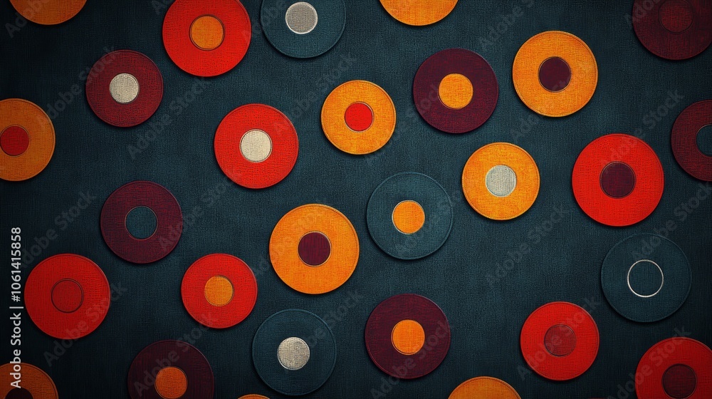 Poster abstract black background with circles, a modern design for tech, music, or art projects. explore th