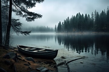 Obraz premium Watercraft landscape outdoors rowboat.