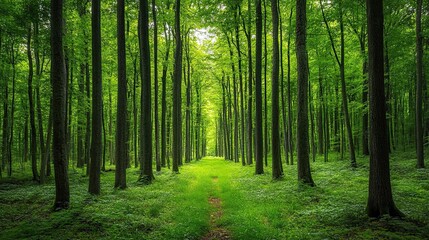 Fototapeta premium A Path Through a Dense Green Forest