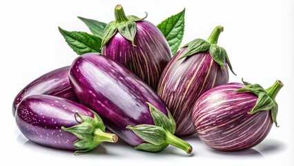 Hand Drawn Eggplants Poster - Isolated on White Background for Fresh Vegetable Art, Organic Food, Kitchen Decor, Botanical Illustration, and Culinary Inspiration