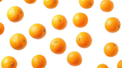 Many fresh and sweet oranges on transparent background