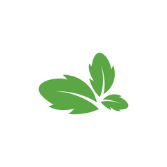 Green leaf mint ecology nature element design logo  inspiration