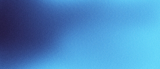 Grainy gradient light sky blue and deep blue color abstract background glowing wave dark backdrop, noise texture banner poster header design