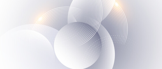 Abstract background with layered circular lines and geometric curves. Vector