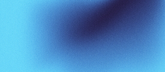 Grainy gradient light sky blue and deep blue color abstract background glowing wave dark backdrop, noise texture banner poster header design