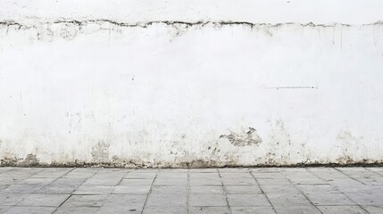 Fototapeta premium Weathered White Wall and Tiled Floor