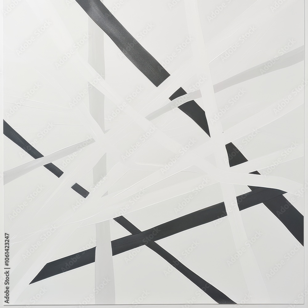 Poster abstract intersecting lines in crisp monochrome design