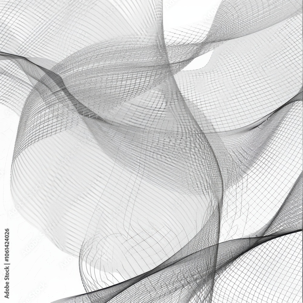 Poster delicate lines in motion creating intricate patterns