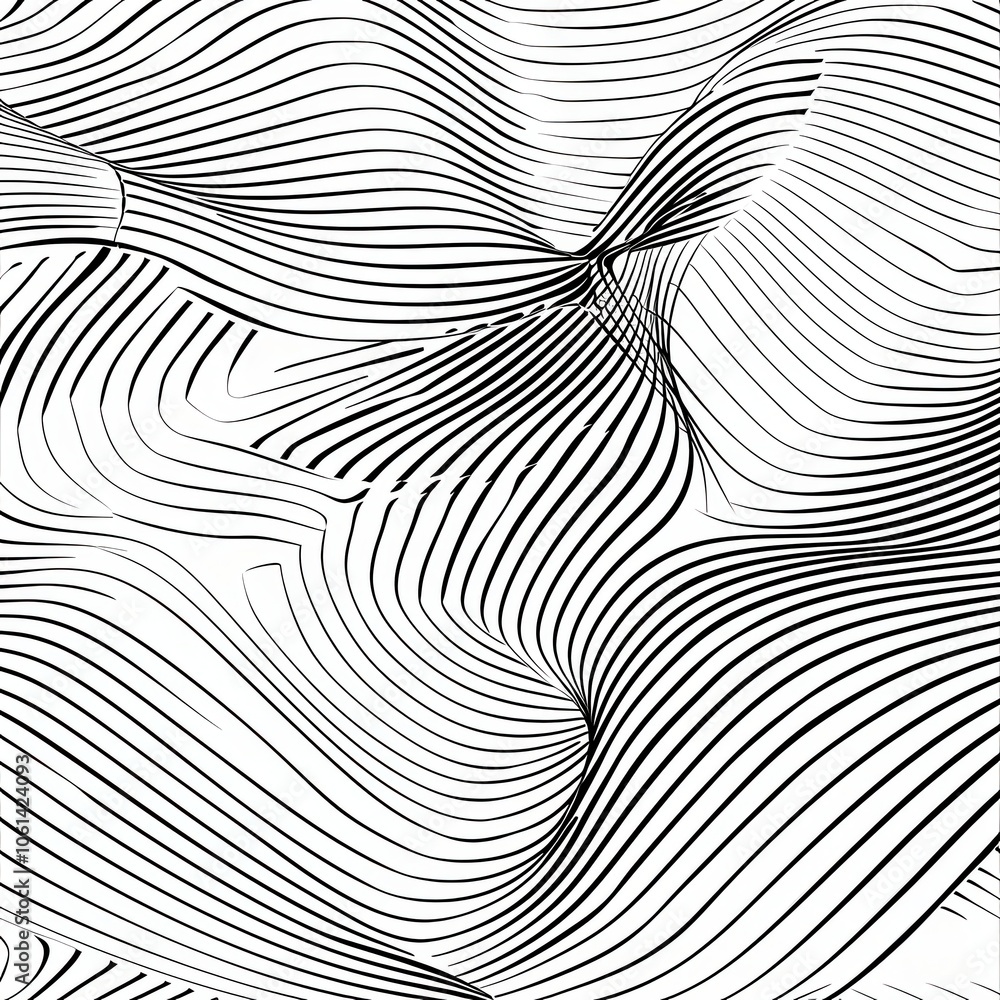 Poster seamless dynamic lines in simple black and white design