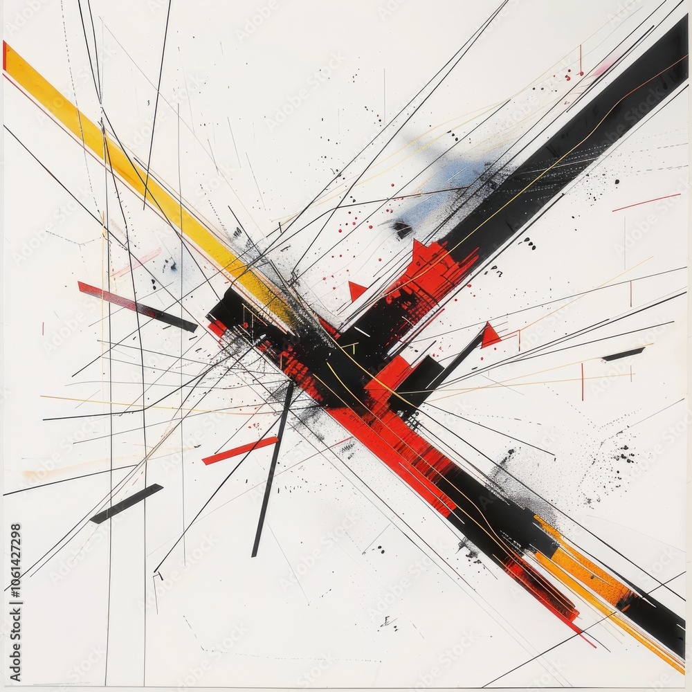 Poster dynamic abstract geometric lines design