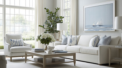 Fototapeta premium Serene and stylish, featuring simple yet refined details, this aesthetic creates a calming space that transcends time.