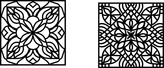 seamless pattern,vector illustration in stained glass window style
