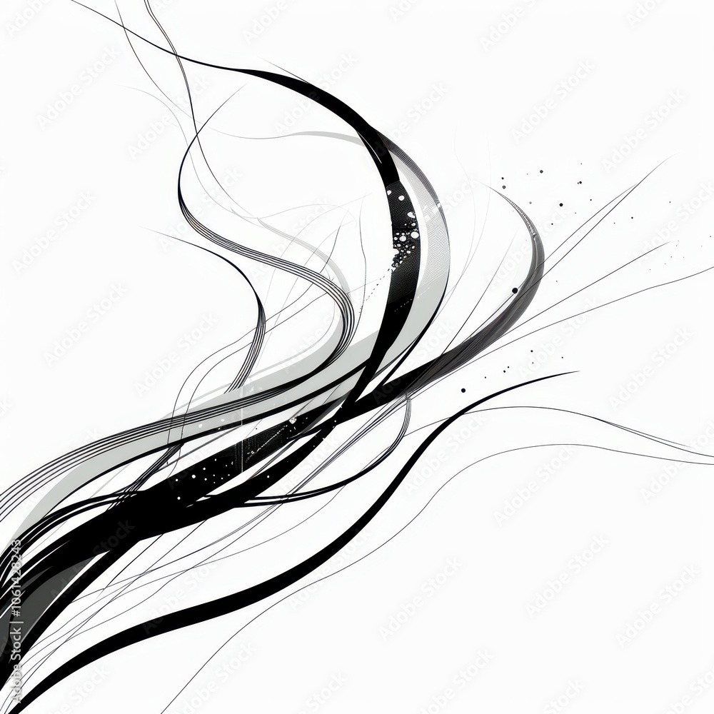 Poster abstract minimalist linear design in motion