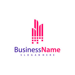 Modern Tech City logo design vector illustration, Creative Tech Modern Building logo concepts