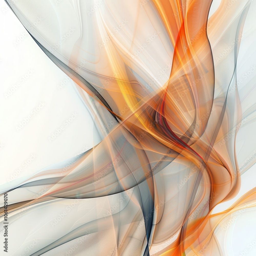 Poster abstract flowing lines in motion on white background