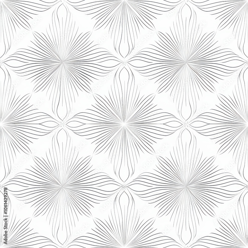 Poster delicate intricate linear design on clean background