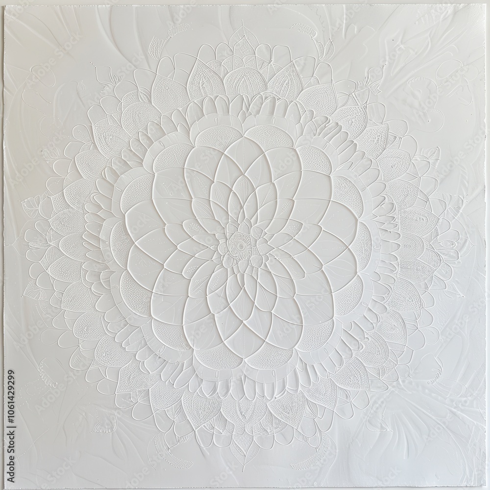 Poster delicate intricate linear design on clean background