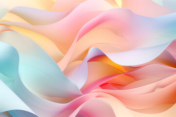 Abstract 3D Pastel Colors Background copy space wave


