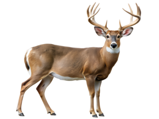 buck deer isolated on white background
