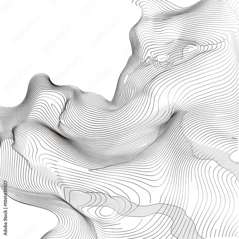 Poster smooth dynamic linear illustration on white background