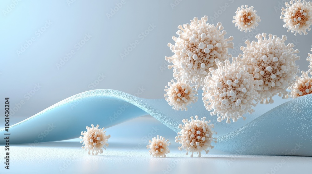 Poster air flow patterns with viral particles in motion