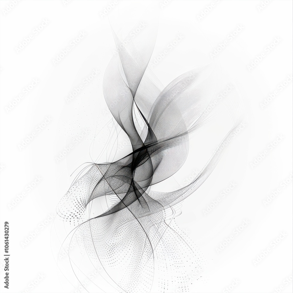 Poster dynamic subtle line art on clean white background