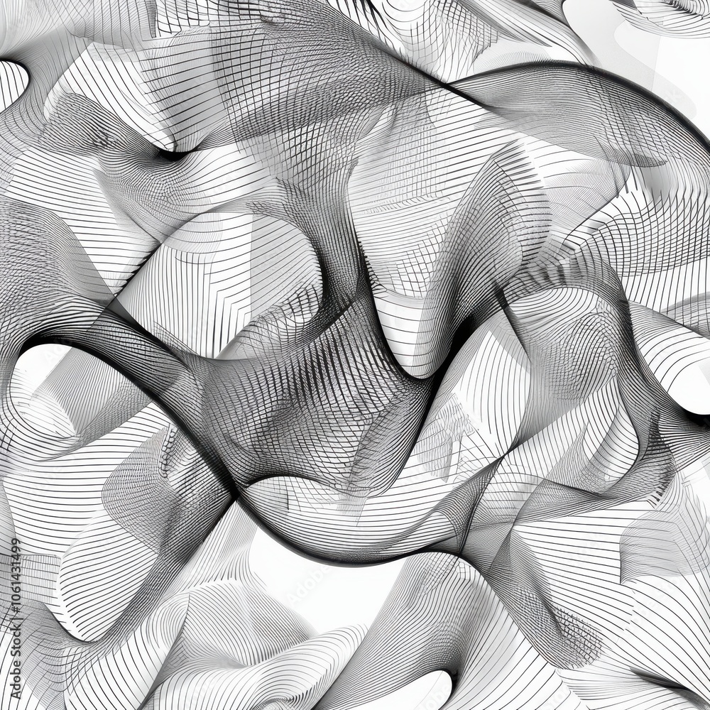 Poster intricate linear motion pattern artwork